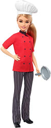 Barbie Chef Doll, Petite, Dressed in Chef-Inspired Coat with Frying Pan, Chef's Hat and Blonde Hair, Gift for 3 to 7 Year Olds