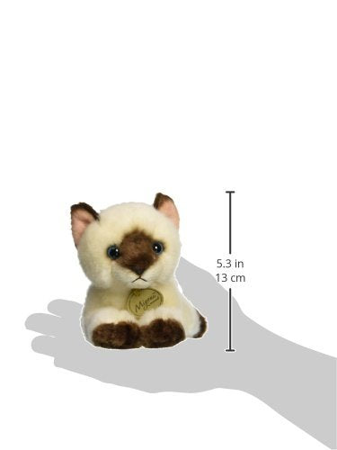 Aurora® Adorable Miyoni® Siamese Cat Stuffed Animal - Lifelike Detail - Cherished Companionship - Brown 8 Inches