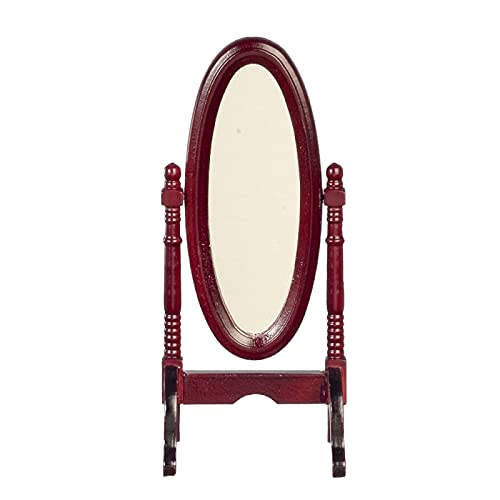 Melody Jane Dolls House Mahogany Cheval Dressing Mirror Miniature Bedroom Furniture