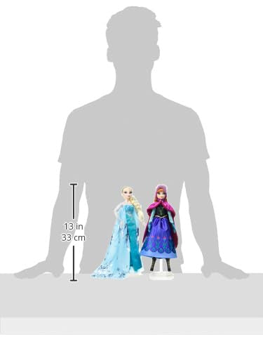 Mattel Frozen Anna & Elsa Doll Set - 2 Disney Princess Collector Fashion Dolls Celebrating Disney's 100 Years of Wonder, Inspired by the Movie