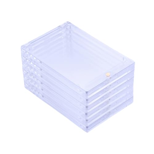 6 Pack Magnetic Card Holder 130pt Thick One Touch Hard Plastic Trading Protector Case for Baseball Basketball Football Sports Cards