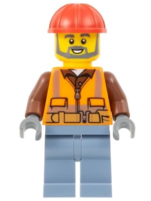 LEGO City: Airport Construction Worker Minifigure with Service Car