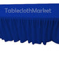 4' Ft. Fitted Tablecloth Single Pleated Polyester Table Skirt Cover W/top Topper Royal Blue