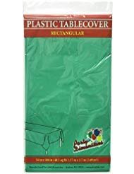 Plastic Party Tablecloths - Disposable, Rectangular Tablecovers - 8 Pack - Green - By Party Dimensions