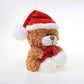 Plushland Adorable Soft and Hairy Santa Teddy Bear, Stuffed Animal -Holiday Toys - Xmas Party Favors for Kids (Christmas Qbeba Bear Brown)
