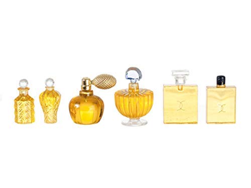 Melody Jane Dollhouse Amber Perfume Bottles 6 Assorted Shop Bedroom Bathroom Accessory