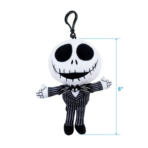 Wondapop Disney The Nighmare Before Christmas 6" Plush Clip Figures, Halloween Decoration Featuring Jack Skellington, Sally, Oogie and Zero, Pack of 4
