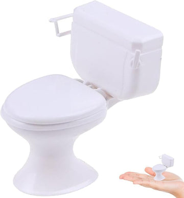 White Plastic Decoration 1:12 House Toilet Bathroom Furniture Mini Toilet Cake Decoration for House Accessories Décor