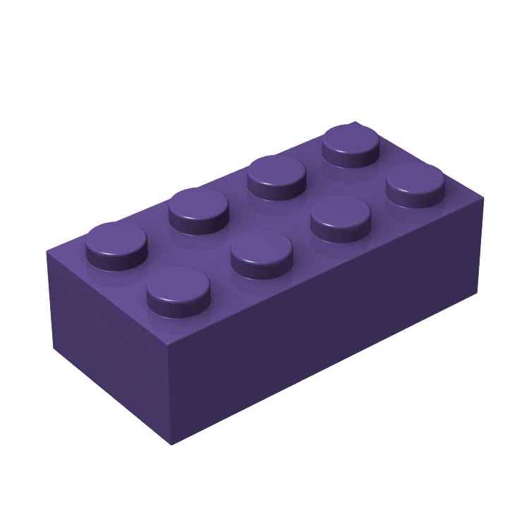 100 Piece Purple Bricks Bulk, 2x4 Building Bricks Flat, Compatible with Lego Parts and Pieces