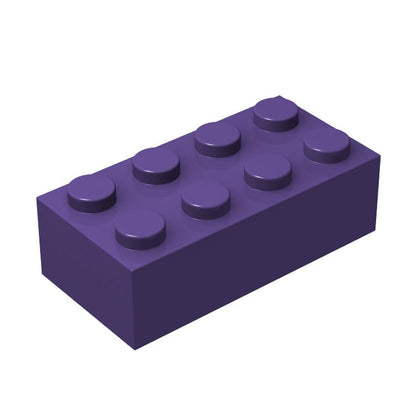 100 Piece Purple Bricks Bulk, 2x4 Building Bricks Flat, Compatible with Lego Parts and Pieces