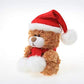 Plushland Adorable Soft and Hairy Santa Teddy Bear, Stuffed Animal -Holiday Toys - Xmas Party Favors for Kids (Christmas Qbeba Bear Brown)