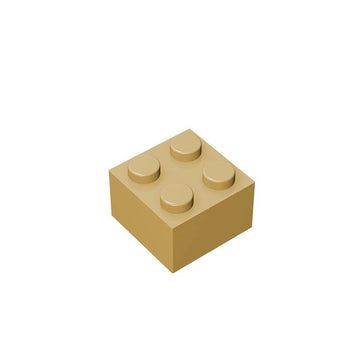 TTEHGB TOY Classic Building Bricks 2 x 2 100 Piece, Creative Play Set - 100% Compatible with and All Major Brick Brands 3003(Colour:Apricot Yellow)