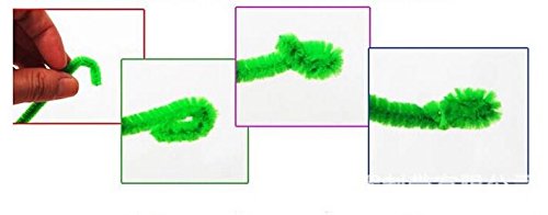 Carykon Super Fuzzy Chenille Stems Pipe Cleaners, Pack of 100 (Light Green)