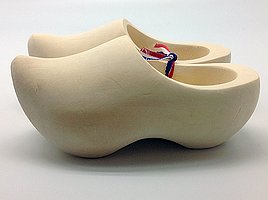 Dutch Clogs Doll Wooden Shoes Pair Natural Wood Finish (4.25") | DutchGiftOutlet