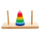 Wooden Tower of Hanoi Intellectual Toy Brain Teaser 8 Rings Hanoi Tower