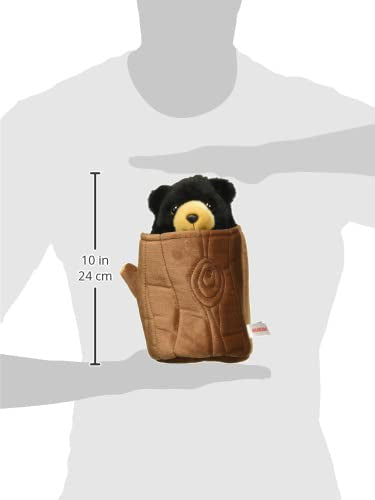 Aurora® Interactive Hand Puppet Black Bear Pop Up Puppet Stuffed Animal - Storytelling Adventures - Playful Learning - Black 11 Inches