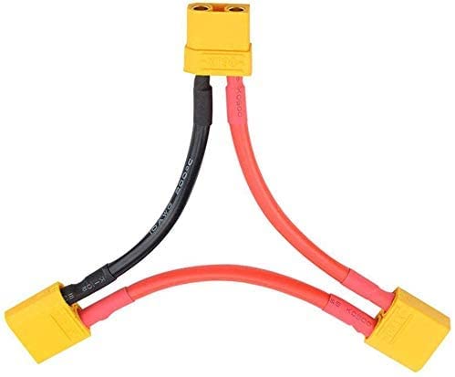 Yiqigou 2-Pack XT90 Plug Series Battery Connector 1 Female to 2 Males Adapter Lead with 3.93inch 10AWG Silicone Cable for RC Battery Helicopter