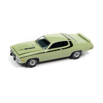 1973 Plymouth Road Runner 440 Mist Green with Black Stripes and Green Interior Vintage Muscle Limited Edition to 14910 Pieces Worldwide 1/64 Diecast