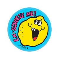 Ex-Squeeze Me!/Lemon Juice Scent Retro Stinky Stickers by TREND; 24/Pack - Authentic 1980s Designs!