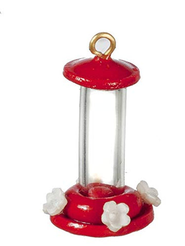 Melody Jane Dolls Houses Humming Bird Feeder Miniature 1:12 Scale Pet Garden Accessory Red
