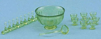 Dollhouse Miniature Chrysnbon Punch Set in Green