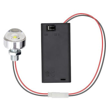 Battery Operated LED Lights DIY House Accessory for Dollhouse Miniature, Battery Holder with LED Light Flexible Wire-2 PCS AA Battery Holder LED Lamp