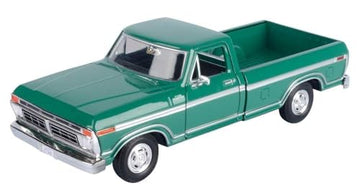 1977 F-150 Custom Pickup Truck Green Timeless Legends Series 1/24 Diecast Model Car by Motormax 79386GRN