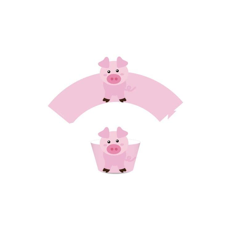 CC HOME 24Pcs Farm Animal Cupcake Wrappers for Shower,Birthday Party Supplies, Wedding Party Decorations