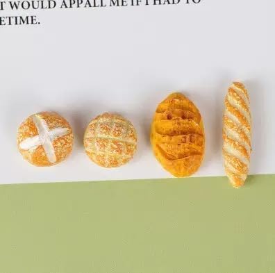 4Pcs 1/12 Miniature Bread Dollhouse Decoration Accessories Resin Mix Bakery Bread Mini House Food Decoration Accessories