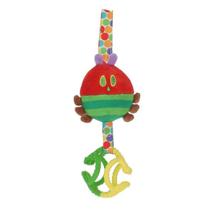 Eric Carle Very Hungry Caterpillar Chime Toy with Silicone Gummi Ogobolli - Makes Sound When Shaken and Great for Teething - Hanging Loop for On
