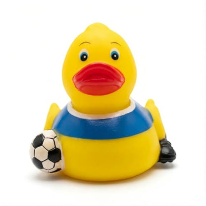3" Soccer Rubber Duck [Sealed Hole, No Mildew] - Baby Safe Bathtub Bathing Toy
