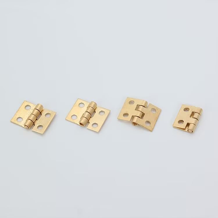 Miniature Door Hinges with Screws, 4 Pieces, 1:12 Scale, Suitable for Decoration, Dollhouse Accessories
