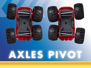 NKOK Blaze and The Monster Machines (Free-Wheel) 5PK (Blaze, Pickle, Crusher, Stripes & Darington); No Batteries Required; Grippy Tires; STEM