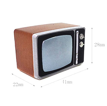 EatingBiting 1:12 Miniature Doll Furniture Resin Retro TV Model Television Scenes 1/12 Resin Retro Style Mini House Living Room Appliances Decoration
