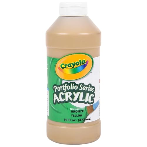 Crayola Portfolio Series 16-Ounce Acrylic Paint Bronze, Yellow, Gold, Pint (20-4016-530)