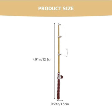 2Pcs 1/12 Miniature Fishing Pole Dollhouse Decoration Accessories, DIY Doll House Decor Kit