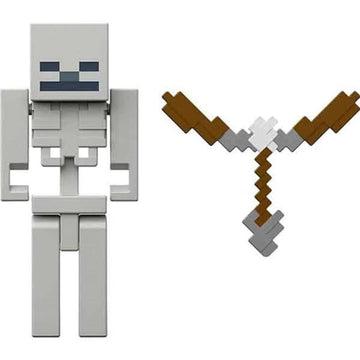 Mattel Minecraft Skeleton 3.25" scale Video Game Authentic Action Figure with Accessory and Craft-a-block