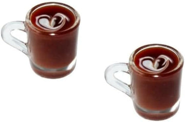 2 Pcs Miniature Coffee Cups Model Dollhouse Ornament Dollhouse Decoration Mini Decor Doll House Accessories Random Color Miniature Dollhouse