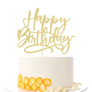 Kaoenla Happy Birthday Cake Topper-handwork Golden happy birthday cake Decor,Birthday/Anniversary cakes Selected decorative