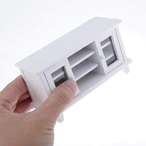 SXFSE Dollhouse TV Cabinet, 1:12 Scale Dollhouse Accessories Miniature Furniture Decor Model