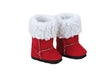 American Fashion World Red Boots with Sheep Fur for 18-Inch Dolls | Premium Quality & Trendy Design | Dolls Shoes | Shoe Fashion for Dolls for Popular