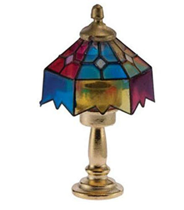 International Miniatures Dollhouse Miniature Non-Working Tiffany Table Lamp