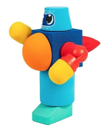 Blockaroo Magnetic Foam Building Blocks - 10-Piece Robot, Bath Toys for Toddlers, Preschool Toys, Bathtub Toys, Sensory Toys, Blocks for Toddlers 3-5