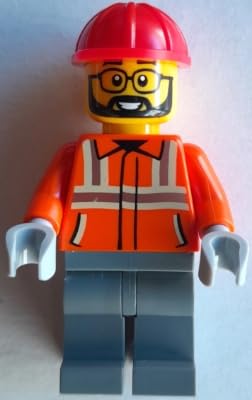 LEGO City: Builder Minifigure Plate Compactor and Flashing Arrow Sign - Ages 6+