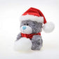 Plushland Adorable Soft and Hairy Santa Teddy Bear, Stuffed Animal -Holiday Toys - Xmas Party Favors for Kids (New Christmas Qbeba Bear Gray)