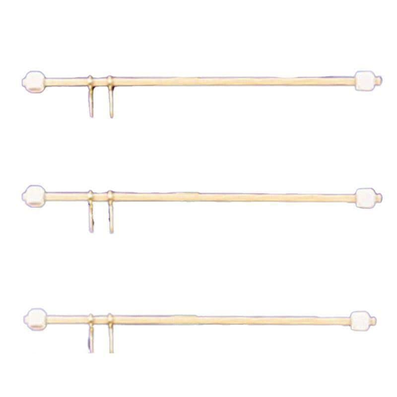 Melody Jane Dolls Houses Dollhouse 3 Wooden Curtain Rods Rails 10cm 4" Long Window