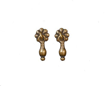 Melody Jane Dollhouse Antique Brass Cabinet Door Drawer Handles 1:12 Miniature