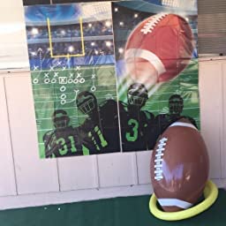 Fun Express 45 inch Inflatable Football and Tee Set, Inflate for Game Day Party Decorations, Sports Theme Photo Props - VBS Vacation Bible School