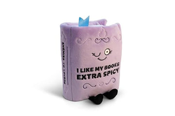 Punchkins Book Plushie - I Like My Books Extra Spicy Funny Plush Gift for Book Lovers, Silly Plush Toy for Gifting