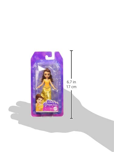 Mattel Disney Princesses, 9 cm Articulated Belle Doll, 3 Years and +, HLW78